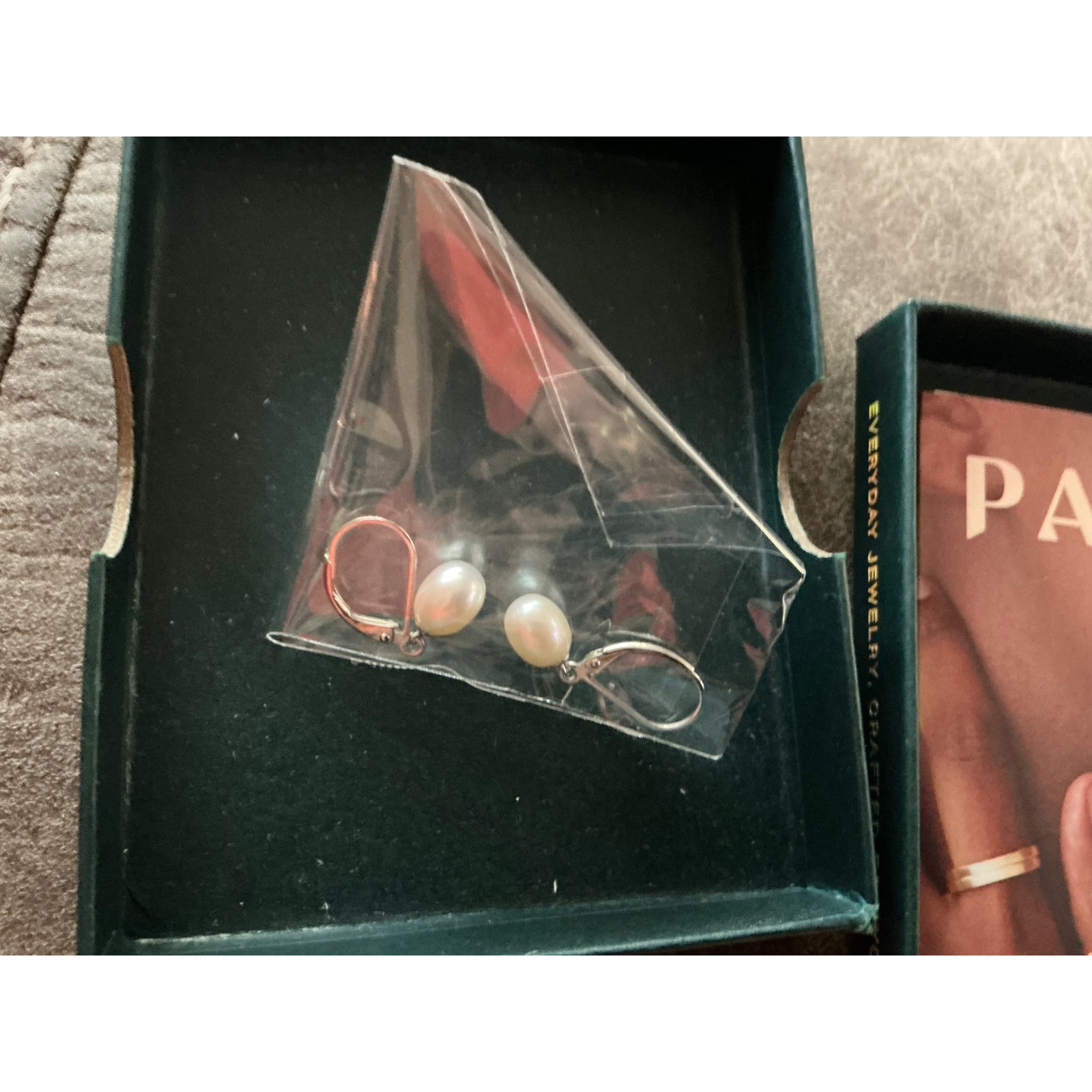 New Pavoi 14k Gold Plated Sterling Silver Freshwater Pearl Leverback Earrings 15$